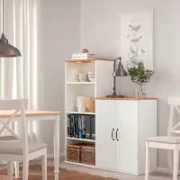 Шкаф с полками Ikea Skruvby 140 x 130 x 38см / МДФ / White photo 3