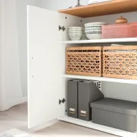 Шкаф с полками Ikea Skruvby 140 x 130 x 38см / МДФ / White photo 5