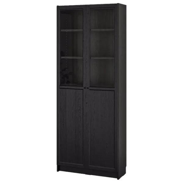 Dulap cu polițe Ikea Billy/Oxberg 202 x 80 x 30 / MDF / Stejar negru photo 1