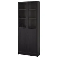 Dulap cu polițe Ikea Billy/Oxberg 202 x 80 x 30 / MDF / Stejar negru