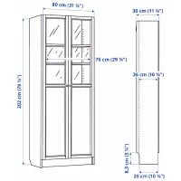 Dulap cu polițe Ikea Billy/Oxberg 202 x 80 x 30 / MDF / Stejar negru photo 6
