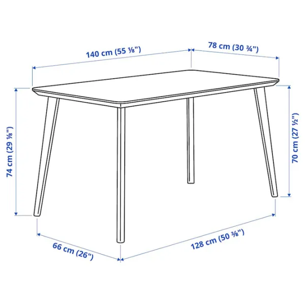 Обеденные стол со стульями Ikea Lisabo/Ronninge Прямоугольная / ДСП / Ясеневый Шпон photo 2