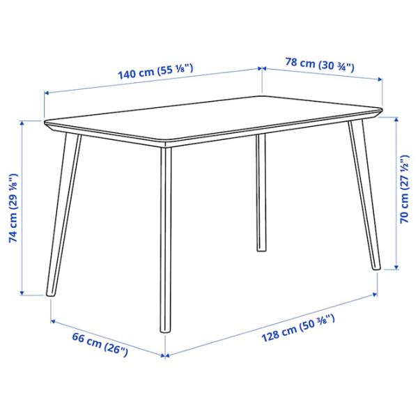 Обеденные стол со стульями Ikea Lisabo/Ronninge Прямоугольная / ДСП / Ясеневый Шпон photo 2