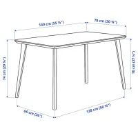 Set masă și scaune Ikea Lisabo/Ronninge Dreptunghiulară / PAL / Ash Veneer photo 2