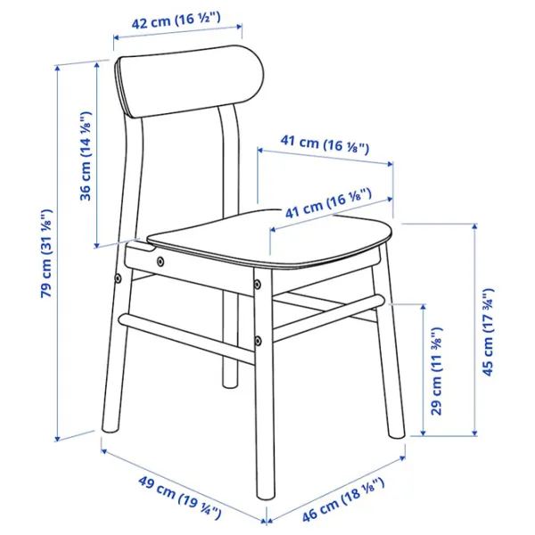 Обеденные стол со стульями Ikea Lisabo/Ronninge Прямоугольная / ДСП / Ясеневый Шпон photo 3