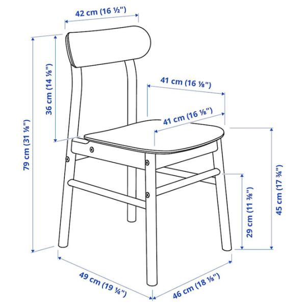Обеденные стол со стульями Ikea Lisabo/Ronninge Прямоугольная / ДСП / Ясеневый Шпон photo 3