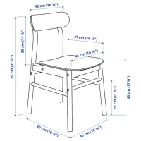 Set masă și scaune Ikea Lisabo/Ronninge Dreptunghiulară / PAL / Ash Veneer photo 3