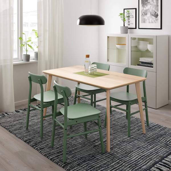Обеденные стол со стульями Ikea Lisabo/Ronninge Прямоугольная / ДСП / Ясеневый Шпон photo 6