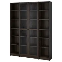 Dulap cu polițe Ikea Billy/Oxberg 202 x 160 x 30 / MDF / Dark Brown