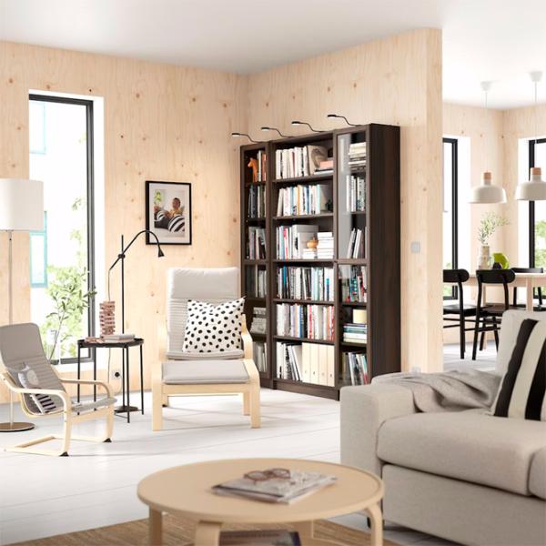 Шкаф с полками Ikea Billy/Oxberg 202 x 160 x 30см / МДФ / Темно Коричневый photo 6