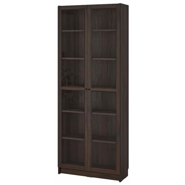 Шкаф с полками Ikea Billy/Oxberg 202 x 80 x 30см / МДФ / Темно Коричневый photo 1 Шкаф с полками Ikea Billy/Oxberg 202 x 80 x 30см / МДФ / Темно Коричневый photo 1