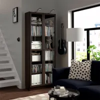 Шкаф с полками Ikea Billy/Oxberg 202 x 80 x 30см / МДФ / Темно Коричневый photo 3