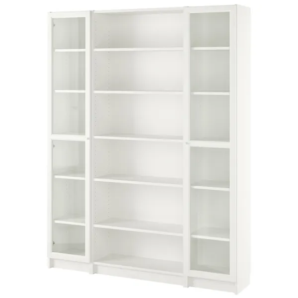 Шкаф с полками Ikea Billy/Oxberg 202 x 160 x 30см / МДФ / White photo 1