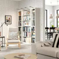 Dulap cu polițe Ikea Billy/Oxberg 202 x 160 x 30 / MDF / White photo 3