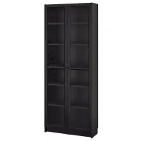 Dulap cu polițe Ikea Billy/Oxberg 202 x 80 x 30 / MDF / Stejar negru