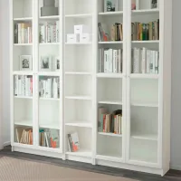 Dulap cu polițe Ikea Billy/Oxberg 237 x 200 x 30 / MDF / White photo 3