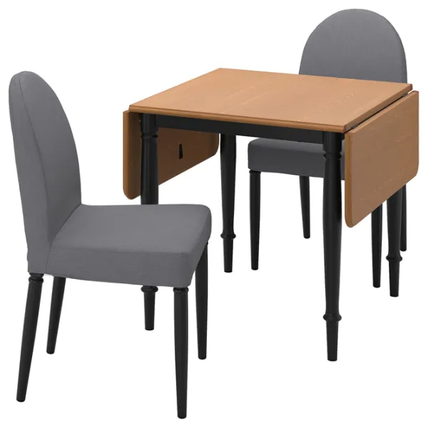 Обеденные стол со стульями Ikea Danderyd/Vissle Квадратная / ДСП / Шпон сосны photo 1