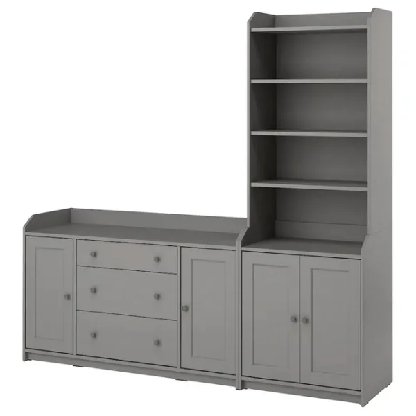 Шкаф с полками Ikea Hauga 199 x 210 x 46см / ДСП / Серый  photo 1