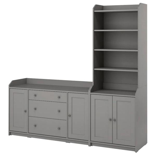 Шкаф с полками Ikea Hauga 199 x 210 x 46см / ДСП / Серый  photo 1