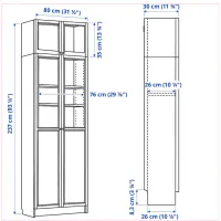 Dulap cu polițe Ikea Billy 237 x 80 x 30 / MDF / White photo 5