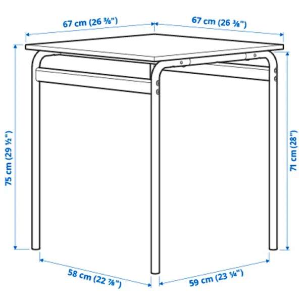 Set masă și scaune Ikea Grasala/Ostano/Remmarn Pătrată / PAL / Gray photo 7