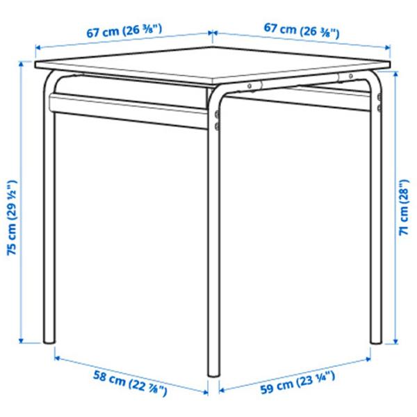 Set masă și scaune Ikea Grasala/Ostano/Remmarn Pătrată / PAL / Gray photo 7