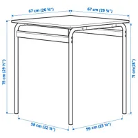 Set masă și scaune Ikea Grasala/Ostano/Remmarn Pătrată / PAL / Gray photo 7