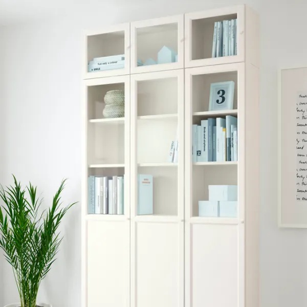 Шкаф с полками Ikea Billy/Oxberg 237 x 120 x 30см / МДФ / White photo 3