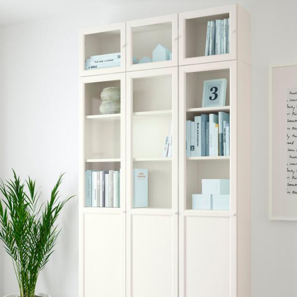 Шкаф с полками Ikea Billy/Oxberg 237 x 120 x 30см / МДФ / White photo 3