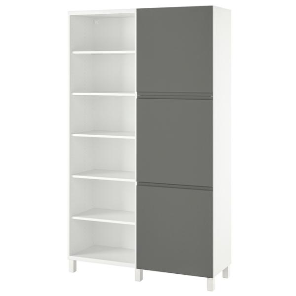 Шкаф с полками Ikea Besta 202 x 120 x 42см / МДФ / Темно серый - Белый photo 1