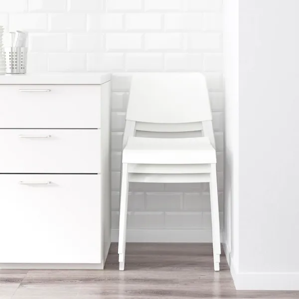 Обеденные стол со стульями Ikea Melltorp/Teodores Прямоугольная / ДСП / Белый photo 6