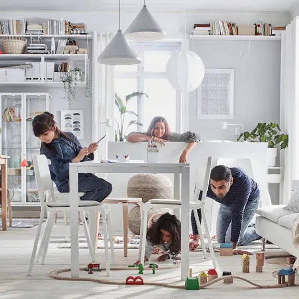 Обеденные стол со стульями Ikea Melltorp/Teodores Прямоугольная / ДСП / Белый photo 7