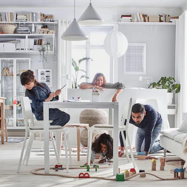 Обеденные стол со стульями Ikea Melltorp/Teodores Прямоугольная / ДСП / Белый photo 7
