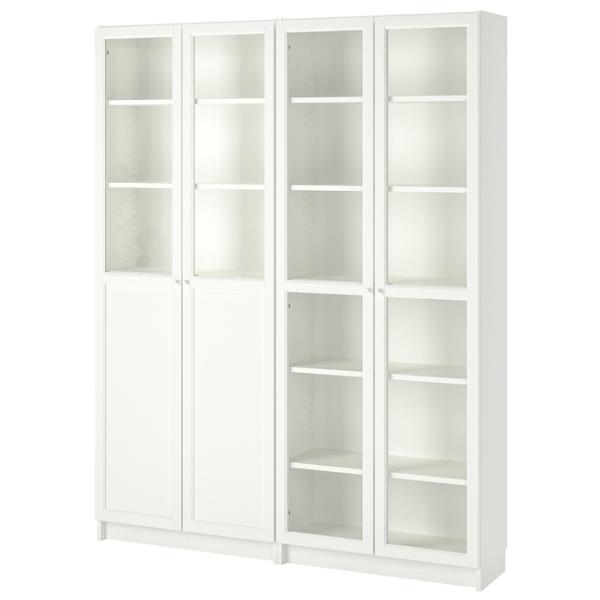 Шкаф с полками Ikea Billy/Oxberg 202 x 160 x 30см / МДФ / White photo 1