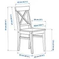 Set masă și scaune Ikea Danderyd/Ingolf Dreptunghiulară / MDF / Black photo 8