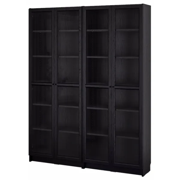 Шкаф с полками Ikea Billy/Oxberg 202 x 160 x 30см / МДФ / Дуб черный photo 1 Шкаф с полками Ikea Billy/Oxberg 202 x 160 x 30см / МДФ / Дуб черный photo 1