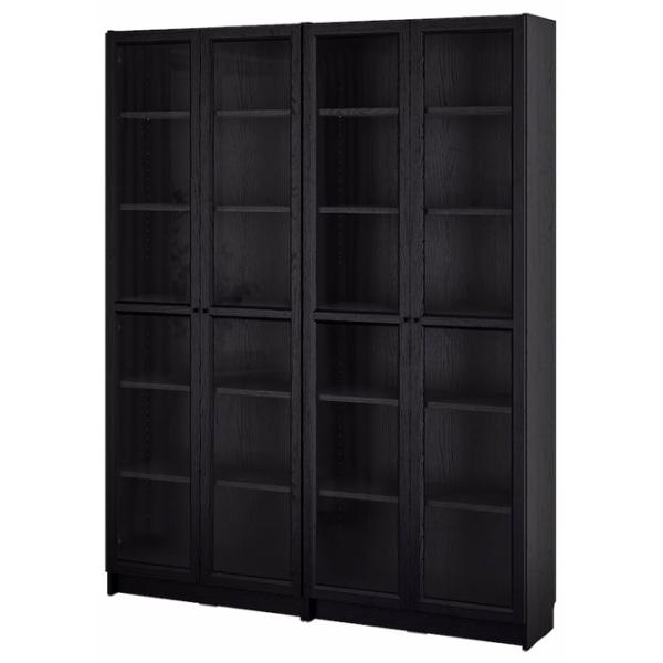 Шкаф с полками Ikea Billy/Oxberg 202 x 160 x 30см / МДФ / Дуб черный photo 1 Шкаф с полками Ikea Billy/Oxberg 202 x 160 x 30см / МДФ / Дуб черный photo 1