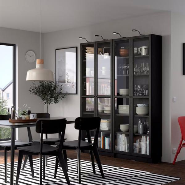 Шкаф с полками Ikea Billy/Oxberg 202 x 160 x 30см / МДФ / Дуб черный photo 5 Шкаф с полками Ikea Billy/Oxberg 202 x 160 x 30см / МДФ / Дуб черный photo 5