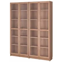 Шкаф с полками Ikea Billy/Oxberg 202 x 160 x 30см / МДФ / Дуб