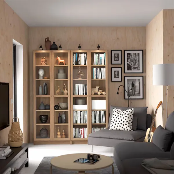 Dulap cu polițe Ikea Billy/Oxberg 202 x 160 x 30 / MDF / Stejar photo 2
