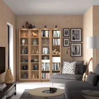 Dulap cu polițe Ikea Billy/Oxberg 202 x 160 x 30 / MDF / Stejar photo 2