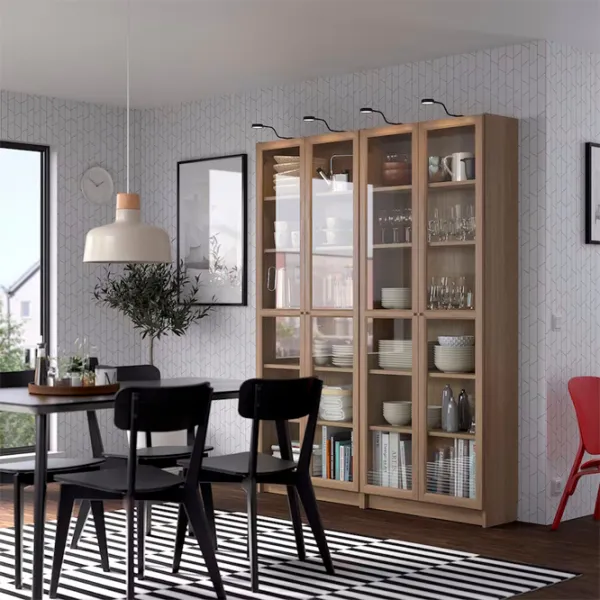 Dulap cu polițe Ikea Billy/Oxberg 202 x 160 x 30 / MDF / Stejar photo 5