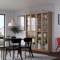 Dulap cu polițe Ikea Billy/Oxberg 202 x 160 x 30 / MDF / Stejar photo 5