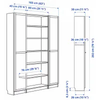 Dulap cu polițe Ikea Billy/Oxberg 202 x 160 x 30 / MDF / Stejar photo 6