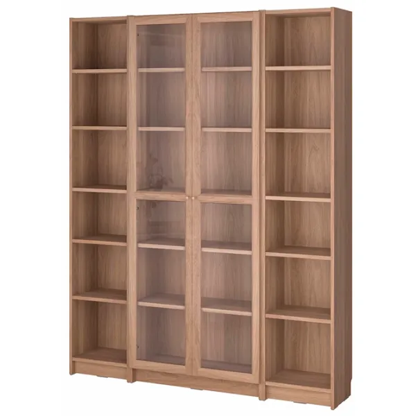 Шкаф с полками Ikea Billy/Oxberg 202 x 160 x 30см / МДФ / Дуб photo 1