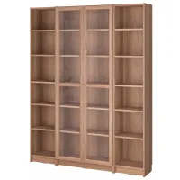 Шкаф с полками Ikea Billy/Oxberg 202 x 160 x 30см / МДФ / Дуб