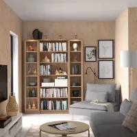 Dulap cu polițe Ikea Billy/Oxberg 202 x 160 x 30 / MDF / Stejar photo 2