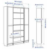 Dulap cu polițe Ikea Billy/Oxberg 202 x 160 x 30 / MDF / Stejar photo 7