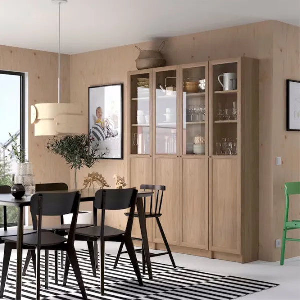 Dulap cu polițe Ikea Billy/Oxberg 202 x 160 x 30 / MDF / Stejar photo 3