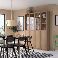 Dulap cu polițe Ikea Billy/Oxberg 202 x 160 x 30 / MDF / Stejar photo 3